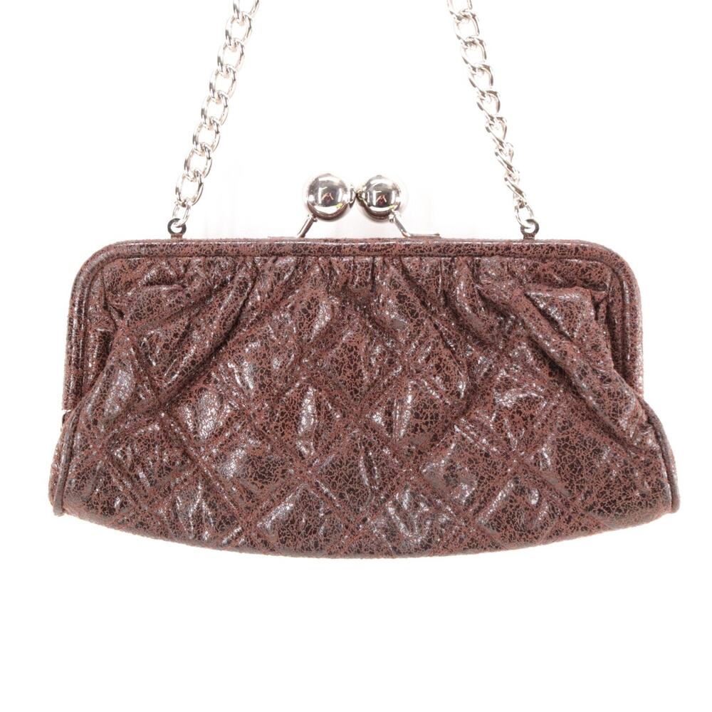 Arden B Handbag Women Small Brick Metallic Red Quilted Chain Purse Satchel Bag